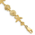 thumbnail image 6 of 14k Yellow Gold Solid Seashell Theme Bracelet, 6 of 7