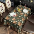 thumbnail image 2 of Green Highland Cow Daisy Pattern Rectangle Tablecloth 60"x102",Waterproof Polyester Rectangle Table Cloth, Wipeable Spillproof Polyester Tablecloth for Dining, Camping, Indoor and Outdoor, 2 of 6