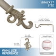 thumbnail image 4 of Urbanest Adjustable Single Curtain Rod Set Gilded Coda Finials – 1 - Inch Diameter, With French White Rod, 84–120 Inches, 4 of 6