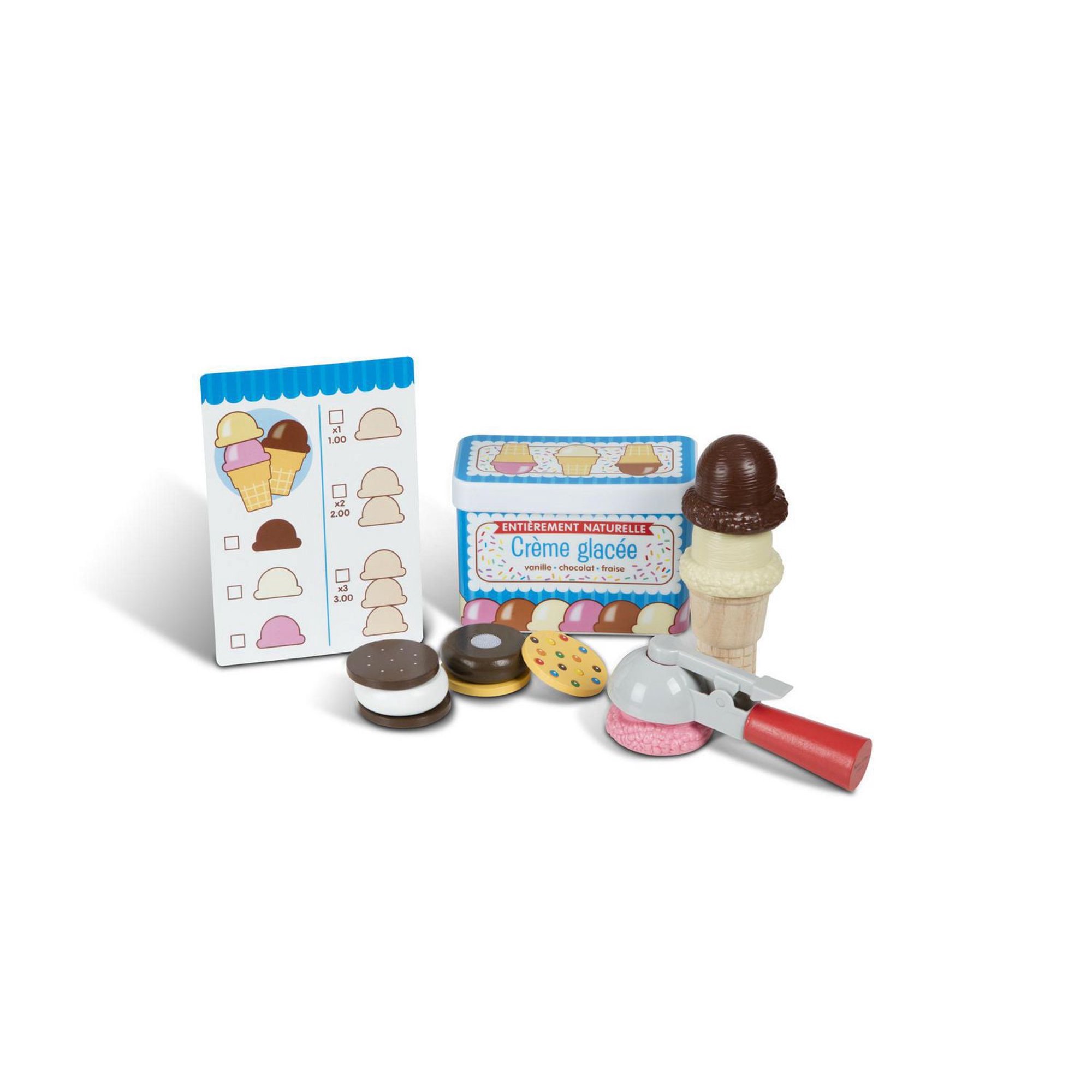 Jeu De Crème Glacée Melissa & Doug - 4 Boules Magnétiques - 2 Cornets - Jeu D'imitation 3+ Ans