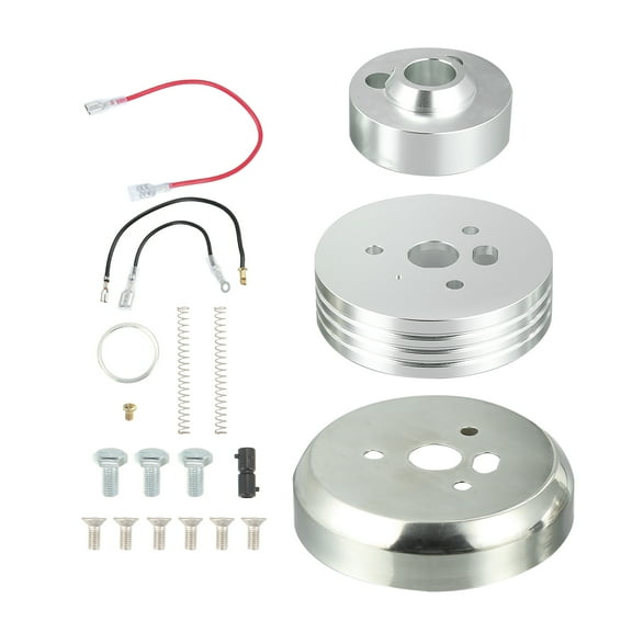 Unique Bargains 5 & 6 Hole Steering Wheel Polished Short Hub Adapter for Tilt Columns for GM for Chevy for Jeep