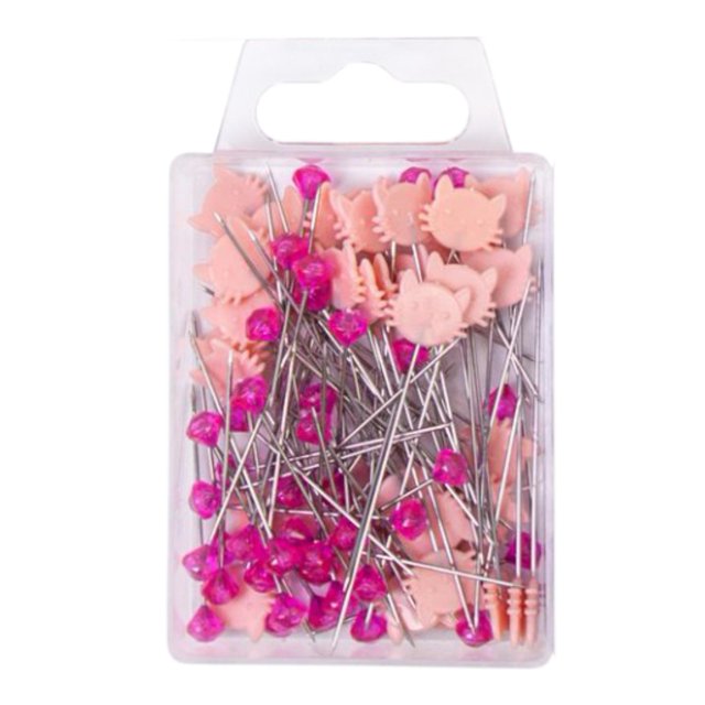 HILABEE Straight Pins Hand Sewing Pins for DIY Activities Parties Wedding Decoration Pink