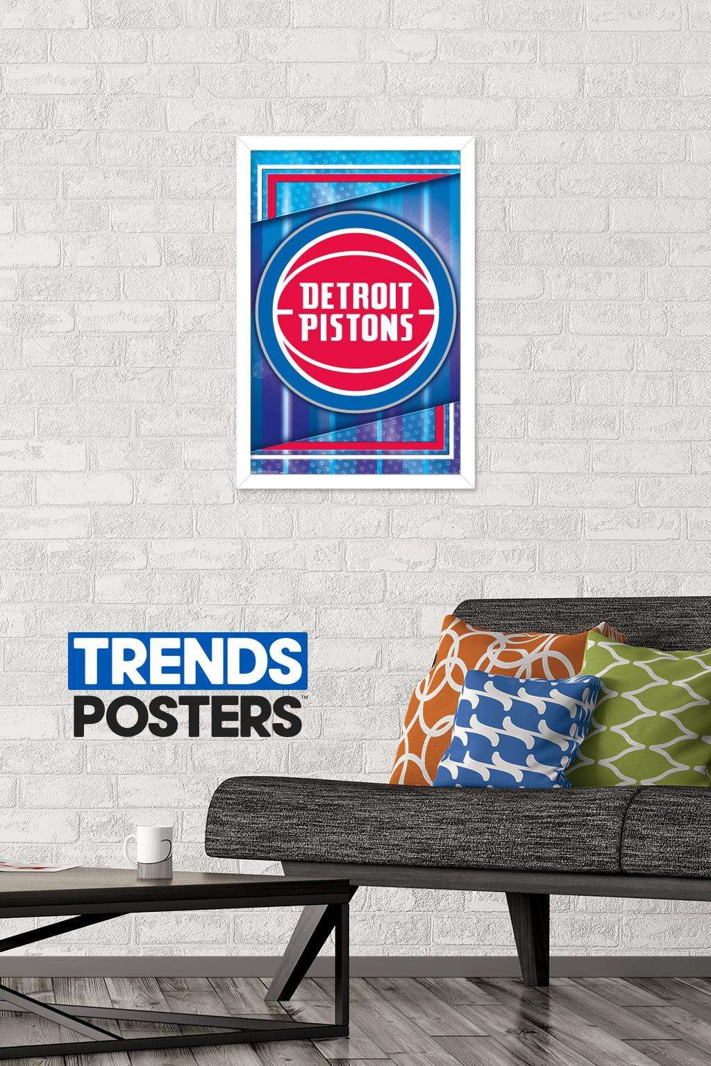 NBA Detroit Pistons - Logo 17 Wall Poster, 14.725" x 22.375", Framed