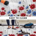 thumbnail image 5 of Red Blue Floral Outdoor Rug for Patio/Deck/Porch, Non-Slip Large Area Rug 5 x 8 Ft, Independence Day Flowers Grey Wooden Indoor Outdoor Rugs Washable Area Rugs, Reversible Camping Rug Carpet Runner, 5 of 8