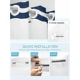 thumbnail image 5 of No Hook Cloth Fabric Shower Curtain with Snap in Liner, Navy Blue Moire Waterproof Shower Curtains Set with See Through Top Window, Water Ripple Stripe Farmhouse Bath Curtains Shower 72"x84", 5 of 6