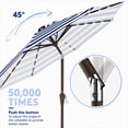 thumbnail image 5 of NAPWANT 9ft Outdoor Patio Umbrella with Solar LED Lights, Tilt and Crank Handle, for Deck, Yard, Pool and Garden,Blue White Striped, 5 of 8
