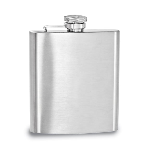 FB Jewels Brushed Stainless Steel 8oz Square Flask