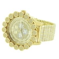 thumbnail image 5 of Khronos Custom Pave Watch Solid Stainless Steel Back Gold Tone Genuine Diamond Dial Iced Out Flower Bezel Jo Rodeo Jojino, 5 of 6