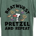 thumbnail image 3 of Peanuts - Bratwurst Pretzel And Repeat Snoopy - Women's Short Sleeve Graphic T-Shirt, 3 of 6