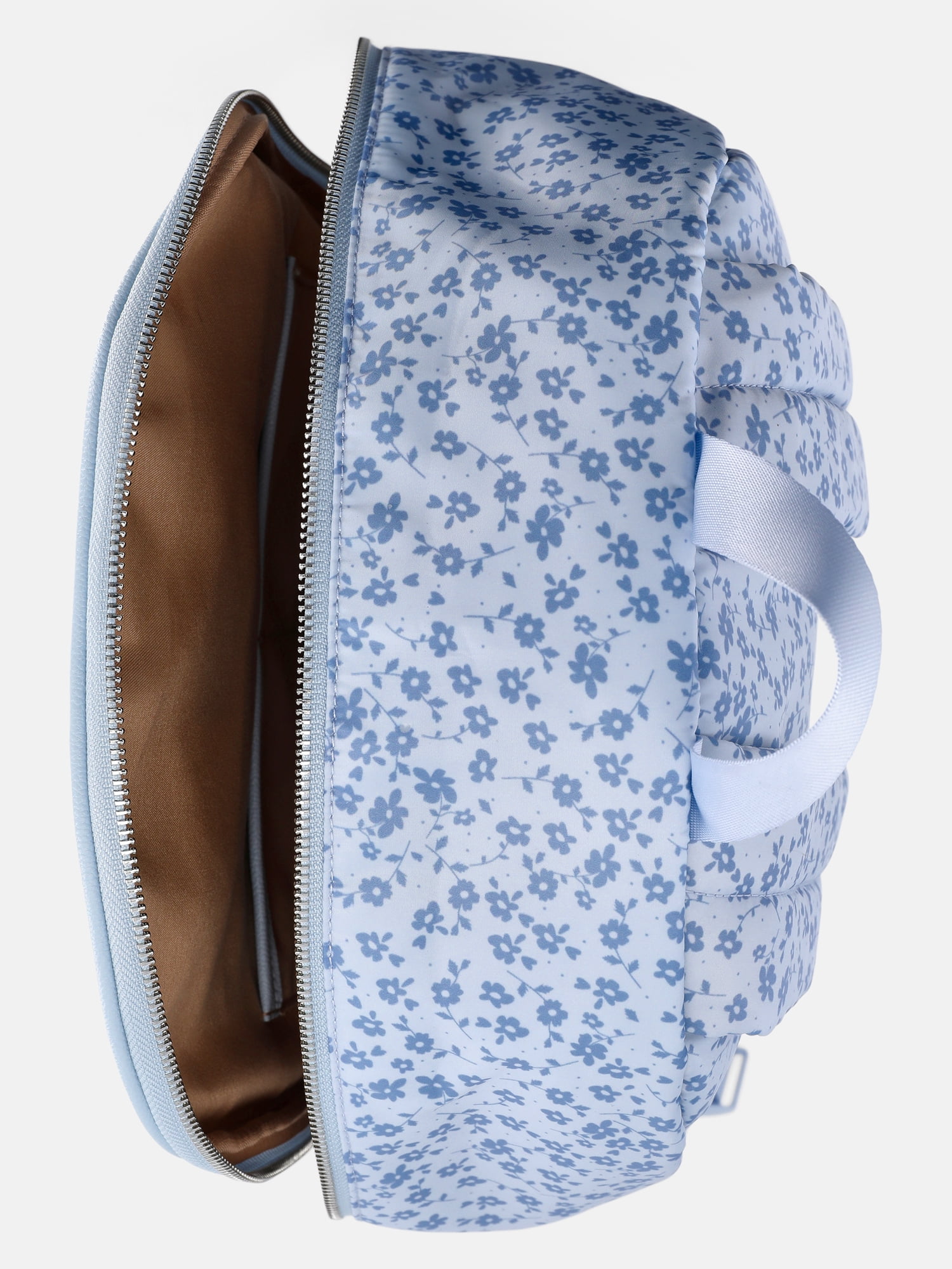 MNYC Women's Double Pocket Dome Backpack Blue Floral
