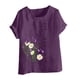 thumbnail image 4 of Camiseta suelta informal de verano con cuello redondo y manga corta con estampado de flores para mujer OAVQHLG3B Store  lin121212, 4 of 4