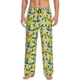 thumbnail image 2 of Lsque Lemon1 Print Men's Pajama Pants, Lounge Pant - Comfortable Home Wear,Elastic Waistband, Stylish Design-Small, 2 of 9