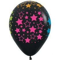 20 NEON UV Black Stars 11" Glow Blacklight Reactive Party Latex Balloons