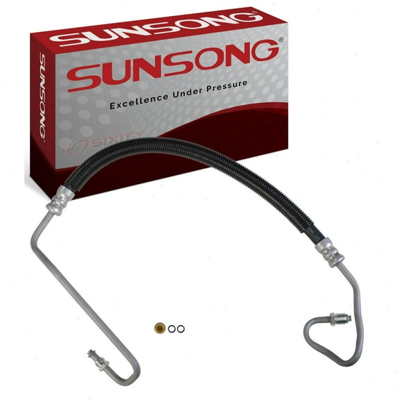 Sunsong Hydroboost To Gear Power Steering Pressure Line Hose compatible with GMC Sierra 2500 HD 6.0L V8 2001-2010
