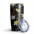 thumbnail image 2 of Daisy Black 20oz Tumbler Stainless Steel Double Wall Vacuum Insulated Coffee Mug Travel Cups for Wife Mom Daughter Sister Friend Coworker, Metal Straws and Brush, 2 of 7