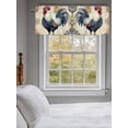 thumbnail image 3 of Navy Blue Retro Rooster Curtain Valances for Windows, Watercolor Animals Kitchen Valance Window Treatment, Light Filtering Block Curtains for Bathroom/Bedroom/Living Room 60'' x 18'', 3 of 9