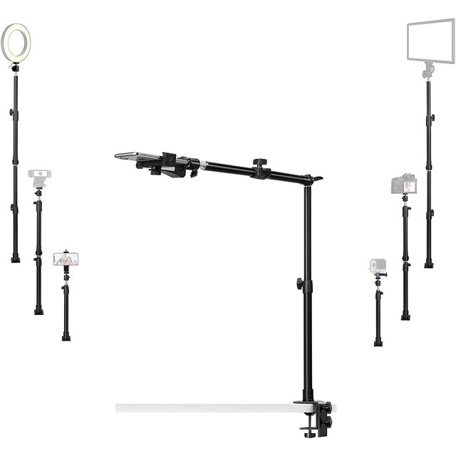 Support de Téléphone, Support de Bureau Multi-Usage Compatible avec iPhone Samsung Téléphone Intelligent Caméras