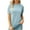 Light Blue, variant on Kovlvoll Womens Short Sleeve Tops Summer Eyelet Crew Neck Solid Color Loose Casual Top T-Shirts