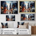 thumbnail image 4 of Designart "Streets of Harlem in Blue Hues I" People Framed Wall Art Decor - Global Blue Harlem Renaissance Living Room Framed Canvas Art, 4 of 6