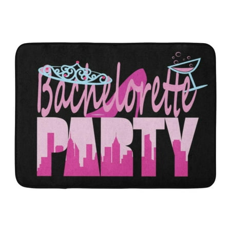 Announcement Letter - GODPOK Anticipation Pink Abstract Bachelorette Party Sign with Unusual Letter Design Announcement Bachelor Rug Doormat Bath Mat 23.6x15.7 inch