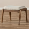 thumbnail image 5 of Allora Furniture Upholstered Ottoman in Light Beige and Walnut, 5 of 6