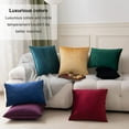 thumbnail image 7 of UlikTree Velvet Throw Pillow Covers 2 Pack - Soft Cushion Cover for Sofa Couch Decorative Square Pillowcase, Solid Modern Style Accent Pillows Covers with Zipper 22x22 Inches Gold, 7 of 7