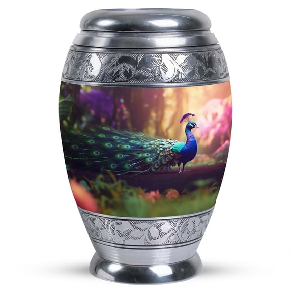 Small Peacock Keepsake Urns For Human Ashes - Urns For Ashes Adult Male & Female - Adult Urns For Human Ashes - Human Memorial Ashes Keepsake - Burial Urn For Ashes (Size - 3inch, 1pcs)