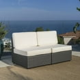 thumbnail image 3 of Outdoor Couch Set, 2PCS Armless PE Wicker Sectional Sofa for Patio, Garden, or Backyard, Perfect Modular Furniture for Conversation Areas, Grey, 3 of 8