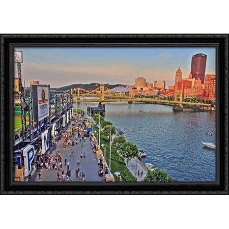 PNC Park 40x28 Large Black Ornate Wood Framed Canvas Art - Home of the Pittsburgh Pirates