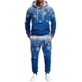 thumbnail image 5 of Mens Brushed 2‑Piece Christmas Tracksuit Hooded Pullover Top and Jogger Pants Winter Casual Athletic Outfit Blue XL, 5 of 7