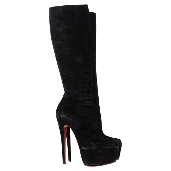 Pre-Owned Christian Louboutin Bianca Knee-Length Boots in Black Suede
