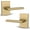 Satin Brass, variant on Mega Handles Glamor Dummy Door Lever | Stainless Steel | Non-Turning Handles for Closet, Pantry, Hallway | Satin Nickel 5" (Pack of 2)