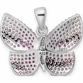 thumbnail image 4 of Sterling Silver Rhodium-Plated Polished Pink Cz Butterfly Pendant (21.58 X 22.13) Made In China -Jewelry By Sweet Pea, 4 of 7