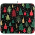 thumbnail image 7 of Christmas Trees in Dark Green and Red Colors Dish Drying Mat Kitchen Counter Mat Draining Mat Kitchen Accessories Dish Rack Pad for Dishes, Utensils, Countertops, Sinks 16x18in, 7 of 7