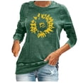 thumbnail image 2 of Qiopertar Mode Femmes Loisirs Imprimé Fleur Manches Longues Col Rond Décontracté Tops Amples Offres de la Semaine Liquidation à Moins de 5$ jusqu'à 90 % de Réduction, 2 of 4