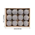 thumbnail image 3 of Christmas Tree Ornaments Balls, 12 Pack 2.4 Inch Flocked Velvet Christmas Tree Ornaments Plastic Balls, 3 of 6