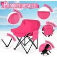 thumbnail image 2 of 2 Pack Compact Camping Chairs Portable Folding for Outside with Carry Bag Lightweight Moon Chairs for Travel Picnic Hiking Beach Fishing, 600D Oxford, Supports 330lbs(Pink), 2 of 14