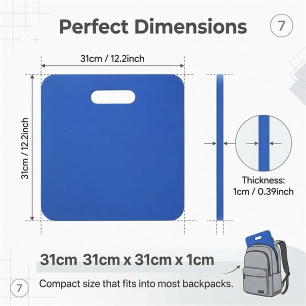 Artrylin, Stadium Seat Cushion, Blue, 12.2