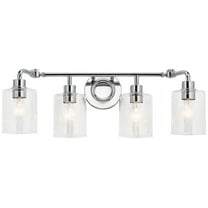 45667CH Kichler Lighting Gunnison - 4 Light Bath Vanity Approved For Damp Locations - With Vintage Industrial Inspirations - 9.75 Inches Tall By 33.75