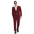 thumbnail image 3 of COOFANDY Men's Suits 2 Piece Slim Fit Suit Set 2 Button Lightweight Casual Knit Blazer Suit Jacket Pants, 3 of 6