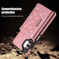 thumbnail image 6 of Nalacover Wallet Crossbody for Samsung Galaxy A13 4G Phone Case with Lanyard Strap Credit Card Holder, PU Leather Protective Handbag Purse Kickstand Bling Diamond Cover Women Girl, Pink, 6 of 10
