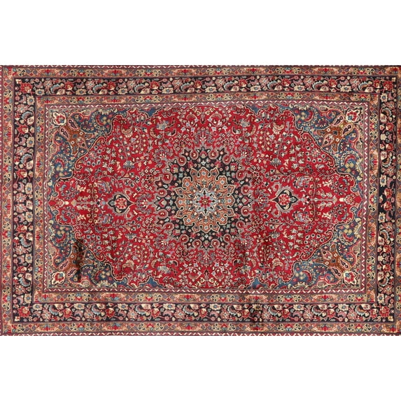 Ahgly Company Machine Washable Indoor Rectangle Traditional Tomato Red Area Rugs, 5' x 8'