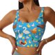 thumbnail image 1 of Fotbe Rooster And Chickens Sujetador Deportivo Largo sin Aros para Mujer con Almohadillas y Soporte Medio, Transpirable y Absorbente, Camiseta Tipo Chaleco o Tank Top-Small, 1 of 8