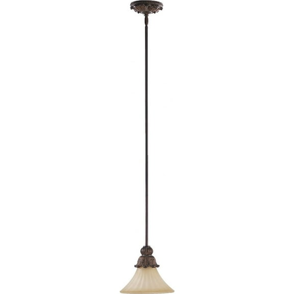 Quorum Lighting Madeleine 1-Light Pendant, Corsican Gold, 9 Width, 10.75 Height, Stem Hanging, Incandescent, Damp Rated