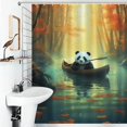 thumbnail image 4 of Funny Cute Panda Shower Curtain Fabric Bathroom Decor with Hooks, 4 of 8
