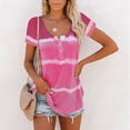 thumbnail image 2 of Pompotops Mode Femme Décontracté Ample Imprimé Col en V T-Shirt Blouse, 2 of 5