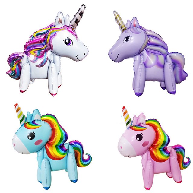 Kit de globos autoinflables con forma de caballo con forma de unicornio, 5 unidades