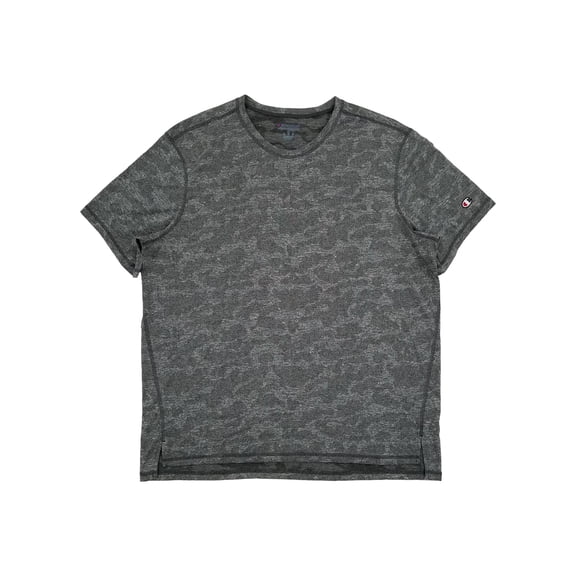 Champion Mens Railroad Gray AOP Athletic Wear Sport Tee Active T-Shirt 2XL