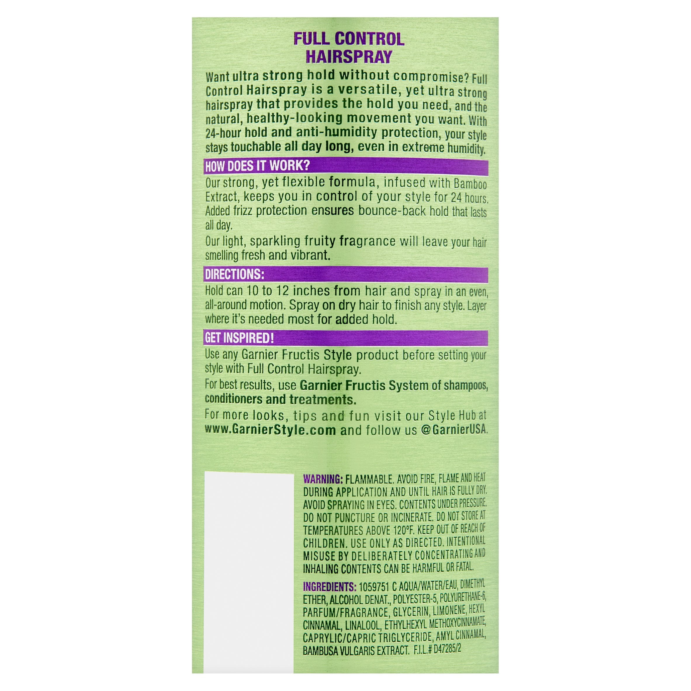 Garnier Fructis Style Full Control HairSpray, 12.4 oz