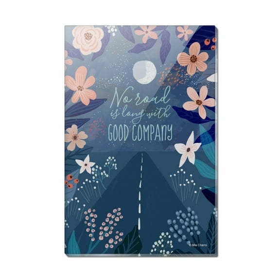 No Road is Long with Good Company Rectangle Acrylic Fridge Refrigerator Magnet